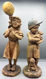 New Creative Decorative Resin Boy & Girl Statues - 2 Total