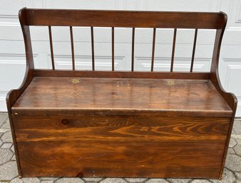 Solid Wood Bench With Storage