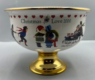 Teleflora Charles Wysocki Ceramic Holiday Footed Bowl