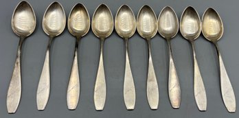 Silver Plated Spoon Set - 9 Total