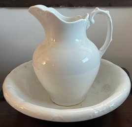 Semi-porcelain Water Pitcher & Bowl Set
