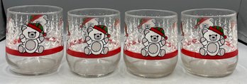 Holiday Polar Bear Drinking Glass Set - 4 Total