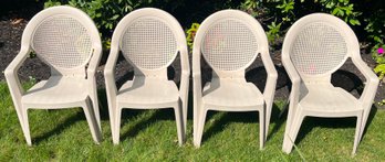 Crosfilex Outdoor Plastic Stackable Chairs - 4 Total