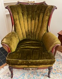 Vintage Solid Wood Valor Upholstered Wingback Chair