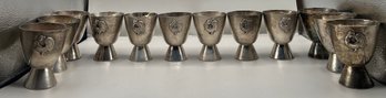 Midcentury Sterling Cordial Cup Set - 12 Total - 26.95 OZT Total