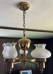 Polished Brass 5-arm Ceiling Mount Light Fixture