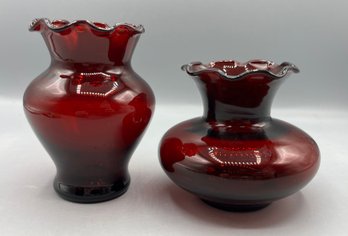 Anchor Hocking Royal Ruby Red Bud Vases - 2 Total
