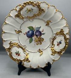 Vintage Porcelain 24K Gold Trim Grape Pattern Platter