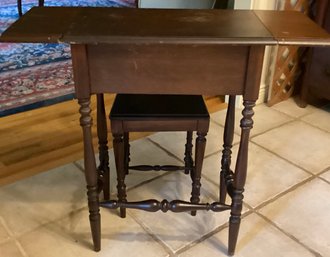 Drop Leaf  Writing Table With Chair