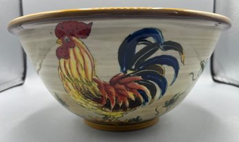 Gallo Hand Painted Ceramic Rooster Pattern Bowl