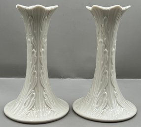 Lenox Woodlands Collection Porcelain Candlestick Holder Set - 2 Total