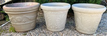 Plastic Garden Planters With Drain Holes - 3 Total