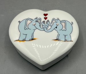 Porcelain 'You Really Grab Me' Elephant Lidded Trinket Dish