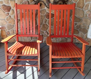 Solid Wood Rocking Chairs - 2 Total