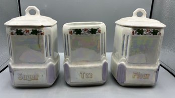 Mepocoware Lustreware Apothecary Jars - Made In Germany - 3 Total