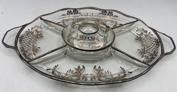 Vintage Glass Sectional Serving Platter