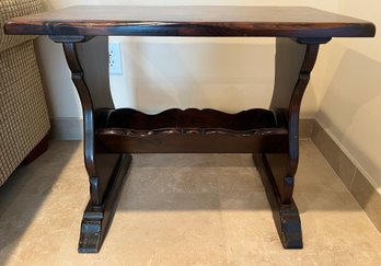 Walnut Side Table With Magazine Rack