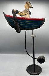 Decorative Hand Painted Weighted Swinging Sail Boat Figurine