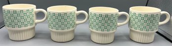 Vintage Hand Painted Ceramic Mugs - Made In USA