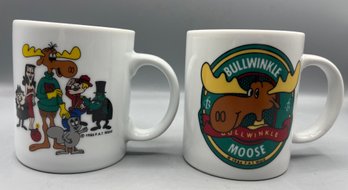 1986 N.J. Croce Co. Porcelain Bull Winkle Mugs - 2 Total