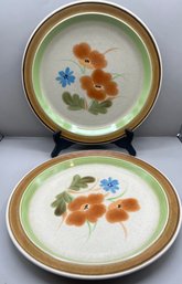 Premiere Potterskraft Country Blossoms Stoneware Serving Platters - 2 Total #p6001