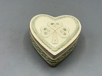 Lenox Ivory Porcelain Irish Blessing Heart Shaped Trinket Box