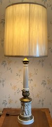 Vintage Cherub Pattern 3-way Setting Table Lamps - 2 Total