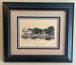 Artist Signed Lithograph Framed #21/250 - Old Boatyard Long Island