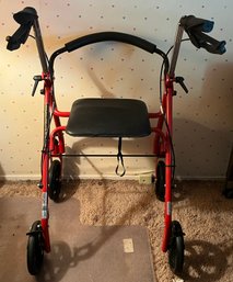 Drive Folding Metal Walker With Padded Seat