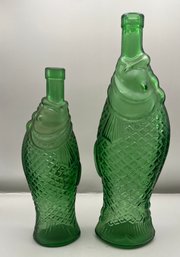 Italian Fish Shaped Wine Bottle Decanter  - 2 Total