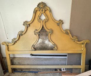 Italian French Louis XVI Style Ornate Rococo Queen Size Headboard