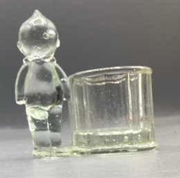 Kewpie Glass Toothpick/ Match Stick Holder