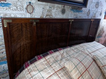 Drexel Campaign Headboard With Brass Embellishments