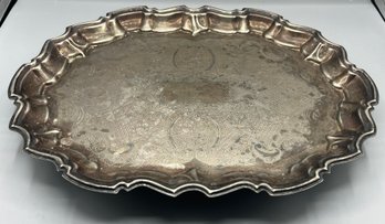 Vintage Silver Plated Footed Serving Tray