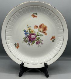 Hand Painted Floral Pattern Porcelain Plate - Made In German Democratic Republic