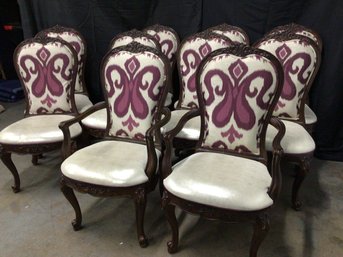 Century Furniture (Purple And White )Dining Room Chairs Set Of 10 Chairs