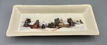 Grasslands Road Ceramic Tray - Winter Scene