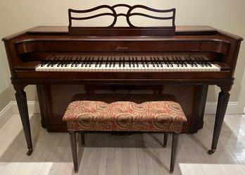 Baldwin Acrosonic Upright Piano #419255 With Cushioned Bench & Assorted Music Books Included