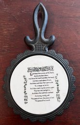 'house Blessing' Ceramic & Cast Iron Trivet