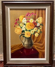 R. Lawrence Signed Oil On Canvas Framed - Floral Bouquet