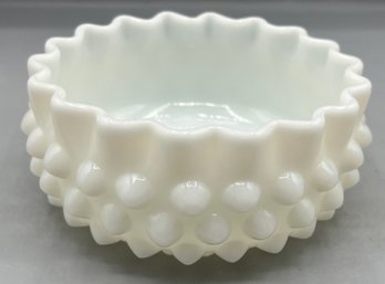 Fenton Opaline Milk Glass Hobnail Pattern Bowl