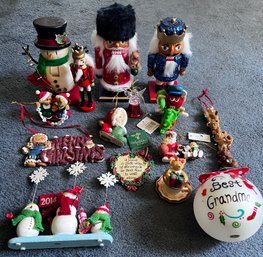 Christmas Ornament & Nutcracker Lot- 16 Pieces