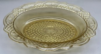 Federal Glass Co. Amber Mayfair Depression Glass Oval Bowl