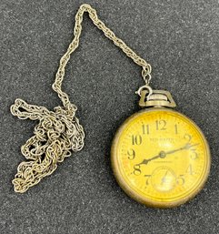 Vintage New Haven Compensated Pocket Watch With Chain