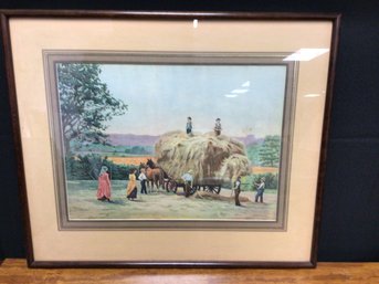Framed Picture Art Of A Hayfield Scene