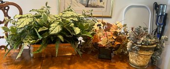 Faux Potted Houseplants- Lot Of 3