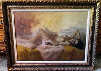 G. Calio Oil On Canvas Of Nude Woman