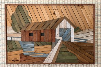 Handcrafted Wooden Wall Decor - Covered Bridge