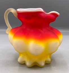 MCM Amberina Kanawha Peachblow Satin Creamer 1950's