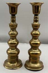 Brass Candlestick Holder Set - 2 Total